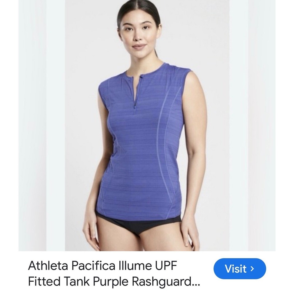 Athleta Pacifica Illume UPF Fitted Tank Purple Rashguard Sleeveless Small